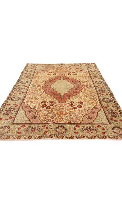 4 x 7 Distressed Vintage Turkish Oushak Rug 52072