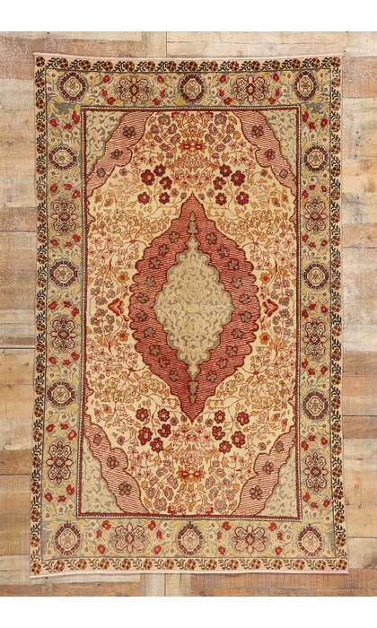 4 x 7 Distressed Vintage Turkish Oushak Rug 52072