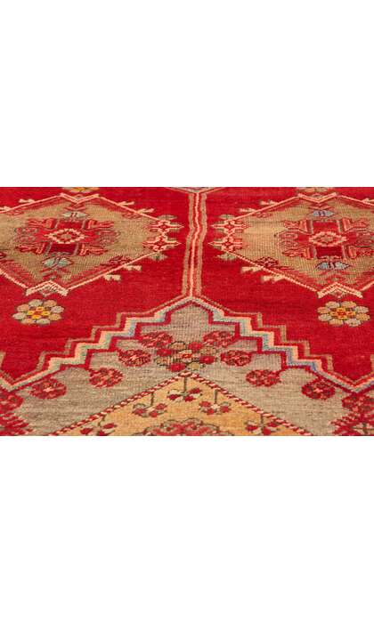 4 x 5 Vintage Red Turkish Oushak Rug 51122