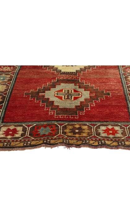 4 x 7 Vintage Red Turkish Oushak Rug 52293