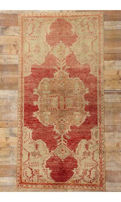4 x 8 Vintage Red Turkish Oushak Rug 52070