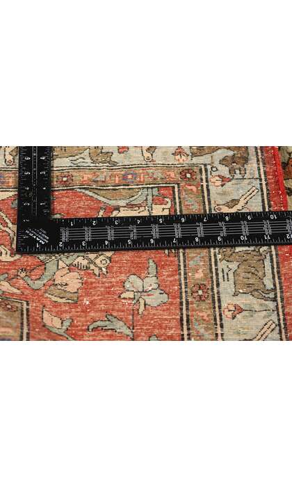 7 x 10 Vintage Persian Tabriz Hunting Rug 78766