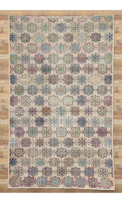 6 x 9 Distressed Vintage Turkish Sivas Rug 52005