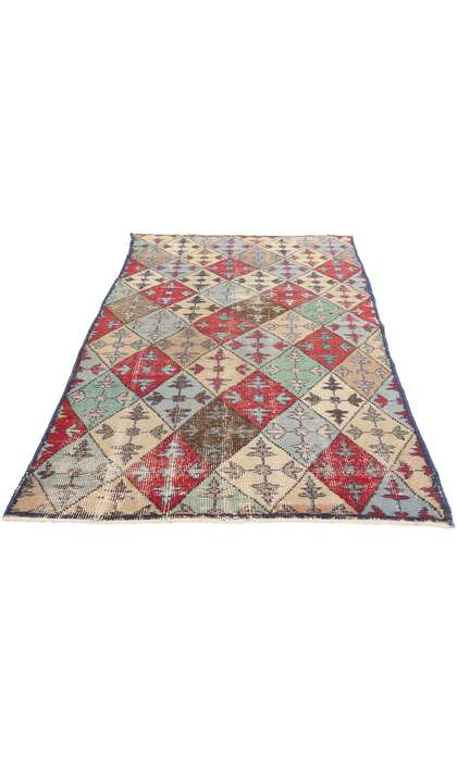 4 x 7 Zeki Muren Distressed Vintage Turkish Sivas Rug 51930