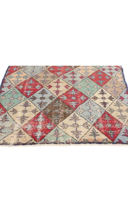 4 x 7 Zeki Muren Distressed Vintage Turkish Sivas Rug 51930
