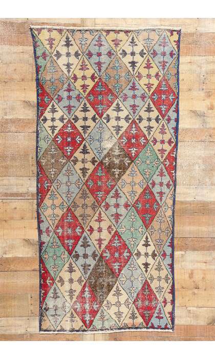 4 x 7 Zeki Muren Distressed Vintage Turkish Sivas Rug 51930