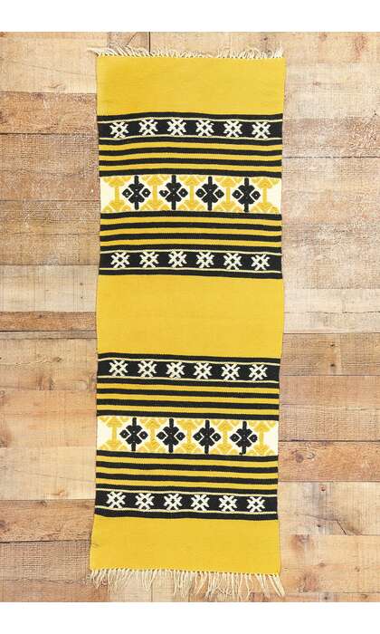 1 x 4 Vintage Yellow Greek Kilim Rug 78796
