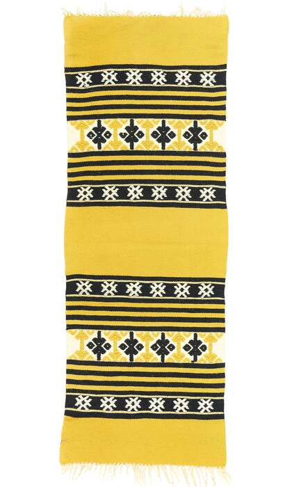 1 x 4 Vintage Yellow Greek Kilim Rug 78796