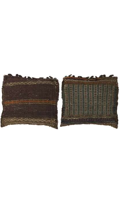 1 x 1 Antique Afghan Rug Pillow 74587 Front and Back