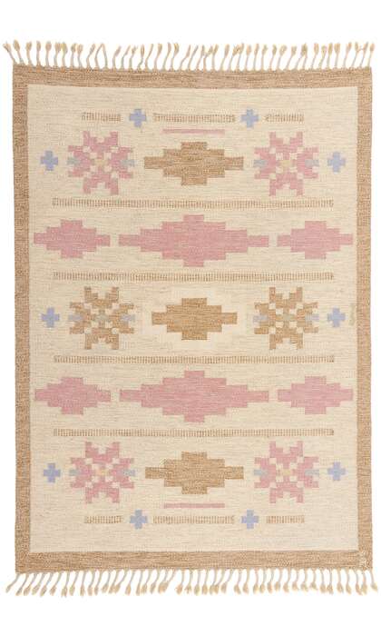 5 x 8 Anna Johanna Angstrom Vintage Swedish Rollakan Rug 78833