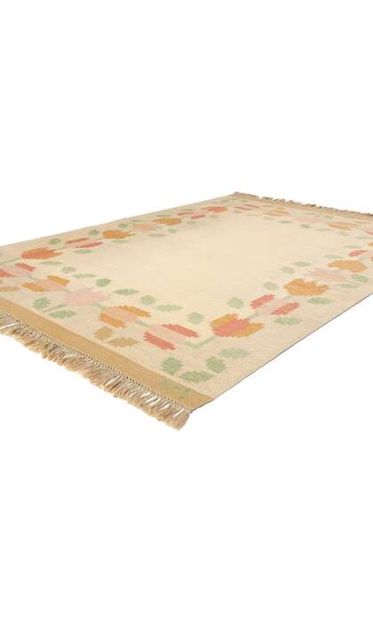 5 x 8 Anne Marie Boberg Vintage Swedish Rollakan Rug 78835