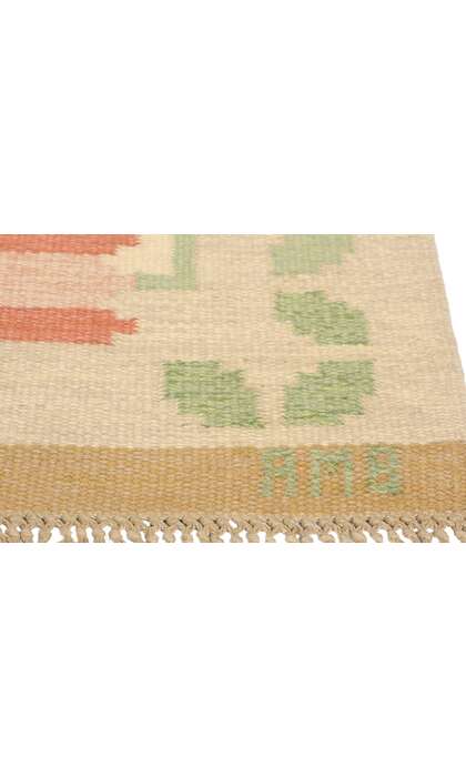 5 x 8 Anne Marie Boberg Vintage Swedish Rollakan Rug 78835