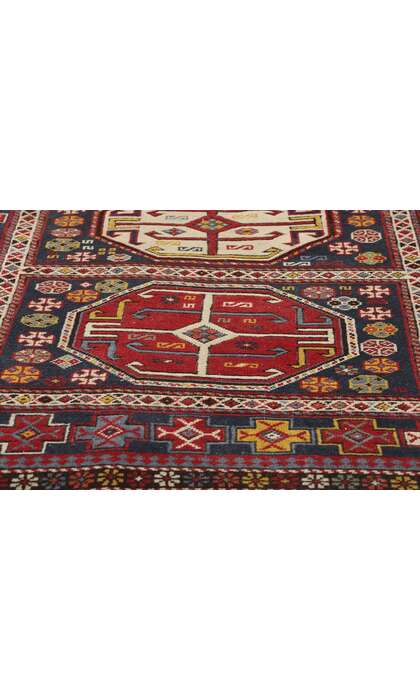 4 x 5 Antique Caucasian Kazak Rug 78813