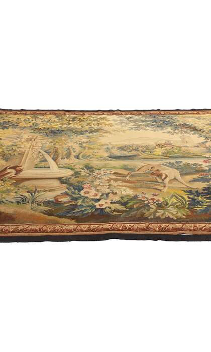 7 x 10 Antique French Aubusson Verdure Tapestry 78831