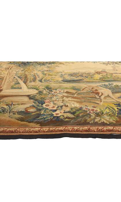 7 x 10 Antique French Aubusson Verdure Tapestry 78831