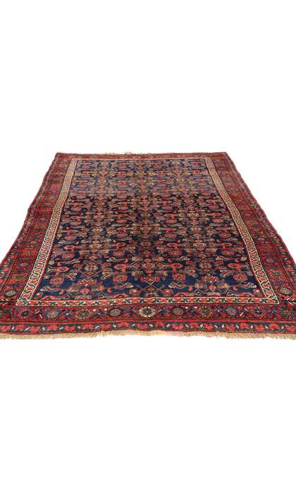 4 x 7 Antique Navy Blue Persian Bijar Rug 60891