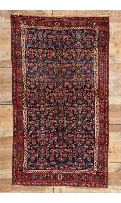 4 x 7 Antique Navy Blue Persian Bijar Rug 60891