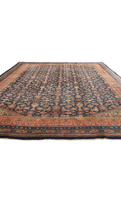 10 x 13 Antique Navy Blue Persian Kurdish Rug 51634