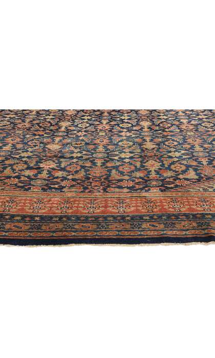 10 x 13 Antique Navy Blue Persian Kurdish Rug 51634