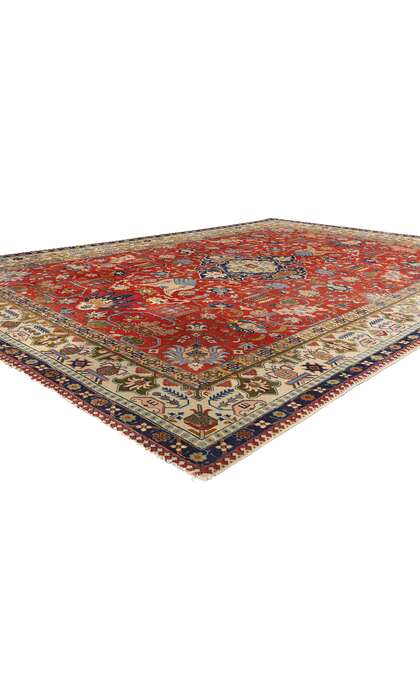 9 x 13 Antique Red Persian Tabriz Rug 78830