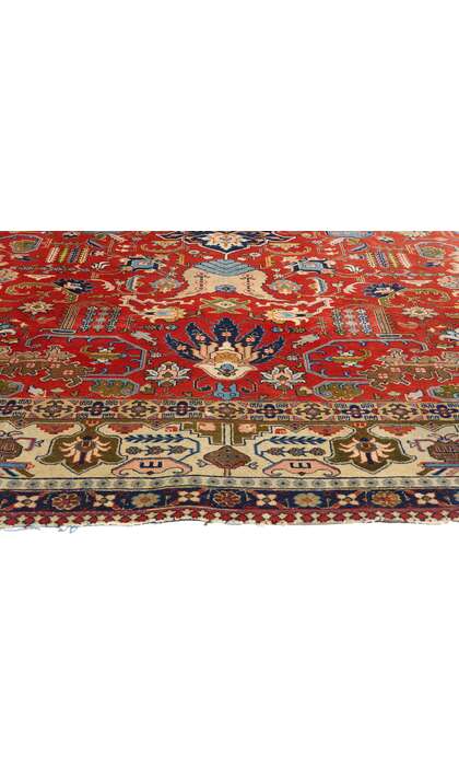 9 x 13 Antique Red Persian Tabriz Rug 78830