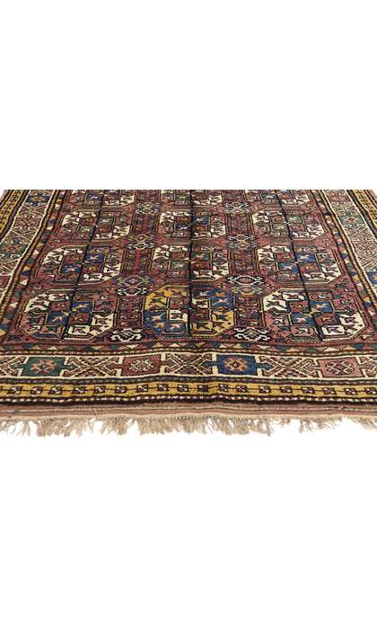 5 x 8 Antique Plum Caucasian Azerbaijan Tekke Rug 60892