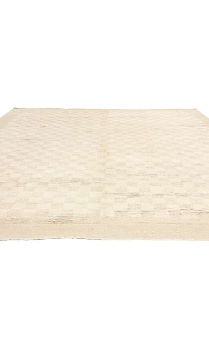 9 x 12 Modern Beige Checkered Moroccan Rug 81071