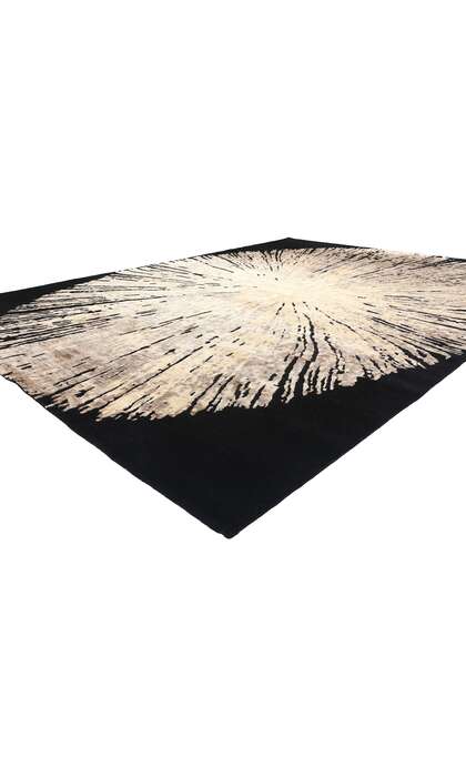 ​9 x 12 Contemporary Abstract Biophilic Wool and Silk Rug 31013