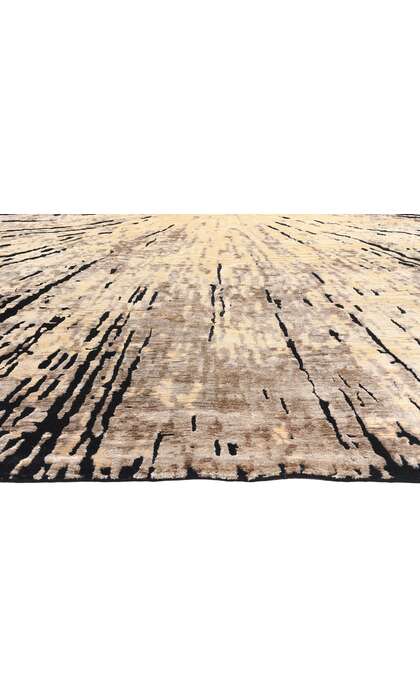 ​9 x 12 Contemporary Abstract Biophilic Wool and Silk Rug 31013