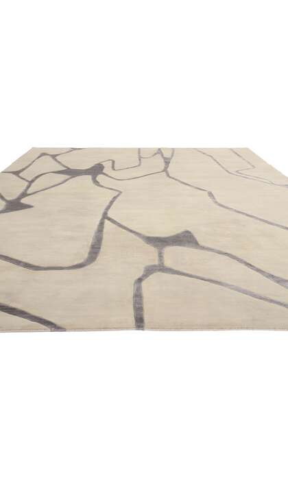 9 x 12 Contemporary Abstract Wool and Silk Rug 31015