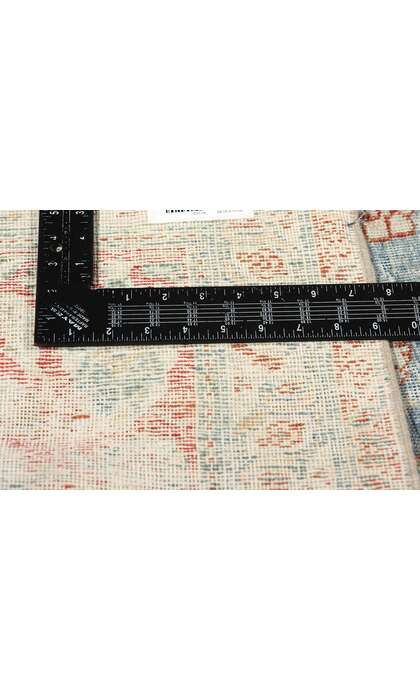 9 x 12 Distressed Antique-Worn Blue Persian Tabriz Rug 53174