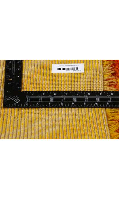 4 x 6 Vintage Ege Taepper Sunburst Danish Rya Rug 78271