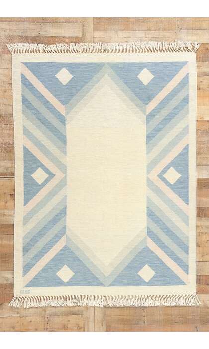 5 x 7 Gitt Grannsjo-Carlsson Vintage Swedish Rollakan Rug 78817