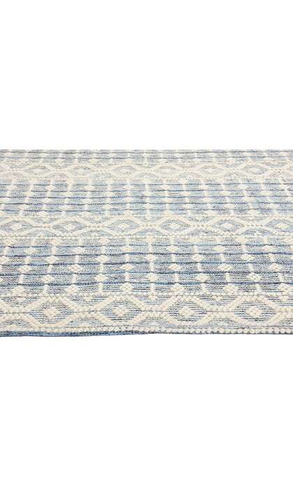 8 x 10 Moroccan Blue Textured High-Low Kilim Rug 31034