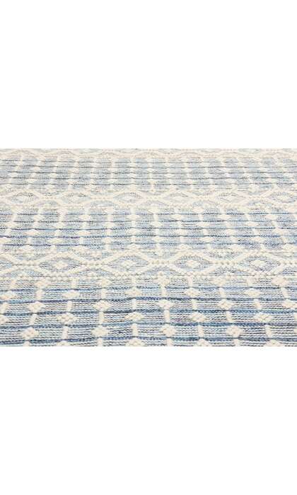 8 x 10 Moroccan Blue Textured High-Low Kilim Rug 31034