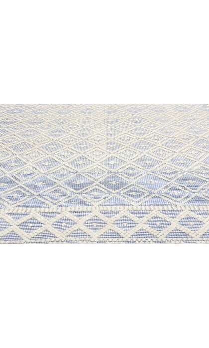 8 x 10 Moroccan Blue Textured High-Low Kilim Rug 31026