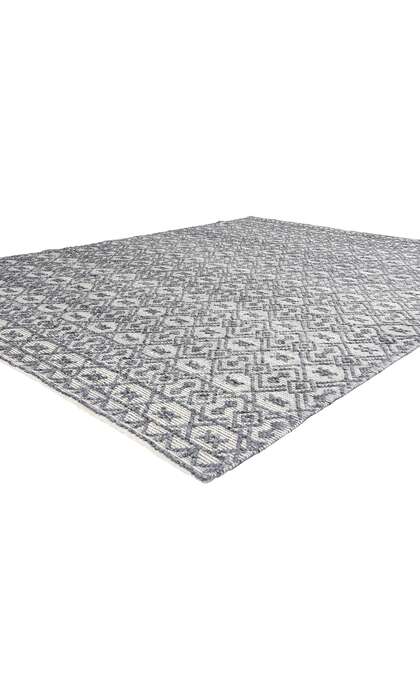 8 x 11 Moroccan Gray Textured High-Low Kilim Rug 31030