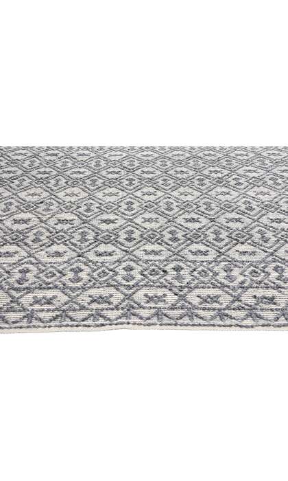8 x 11 Moroccan Gray Textured High-Low Kilim Rug 31030