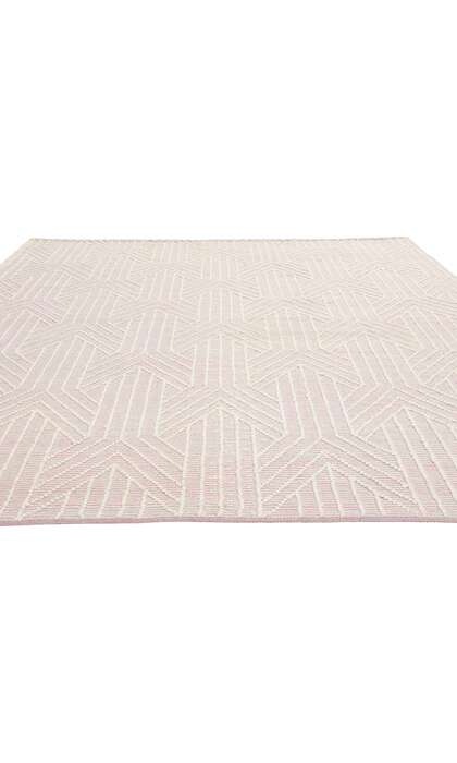 8 x 10 Moroccan Pink Textured High-Low Kilim Rug 31027