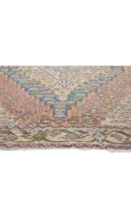 5 x 6 Vintage Persian Floral Bijar Kilim Rug 78213
