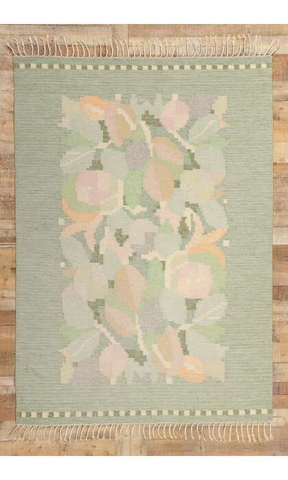 5 x 8 Ingegerd Silow Vintage Swedish Rollakan Rug 78836