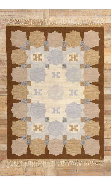 5 x 8 Ingegerd Silow Vintage Swedish Rollakan Rug 78815