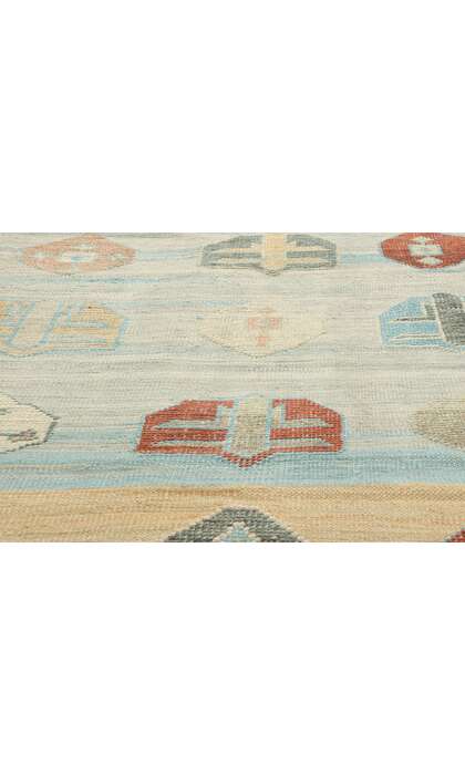 10 x 15 Turkish Tribal Kilim High-Low Rug 52209