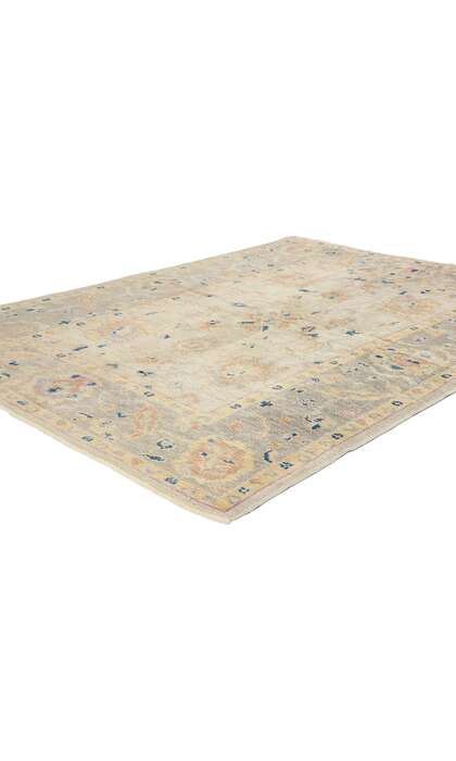 5 x 7 Modern Earthy Pastel Turkish Oushak Rug 53605