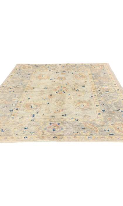 5 x 7 Modern Earthy Pastel Turkish Oushak Rug 53605