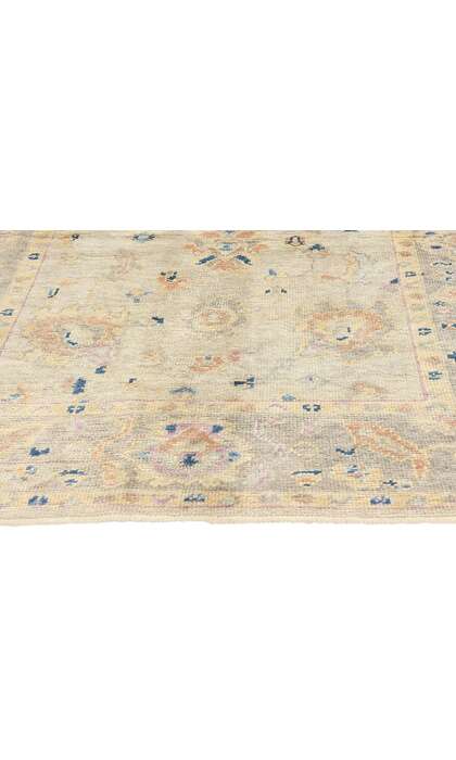 5 x 7 Modern Earthy Pastel Turkish Oushak Rug 53605