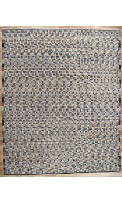 12 x 15 Modern Bauhaus Checkered Moroccan Rug 81053