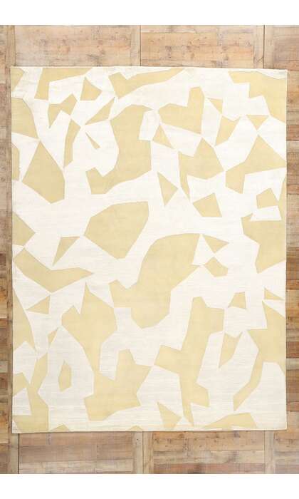 9 x 12 Organic Modern High-Low Wool and Silk Rug 31012