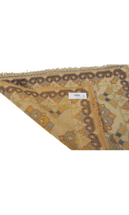 2 x 2 Antique Portuguese Needlepoint Arraiolos Rug 73318