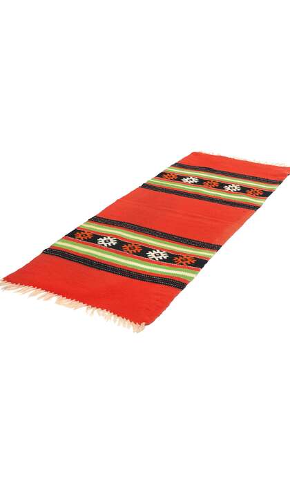 1 x 4 Vintage Red Greek Kilim Rug 78799